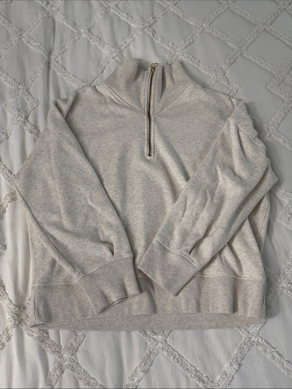 Athleta Men's Light Heather Gray Half-Zip Sweater